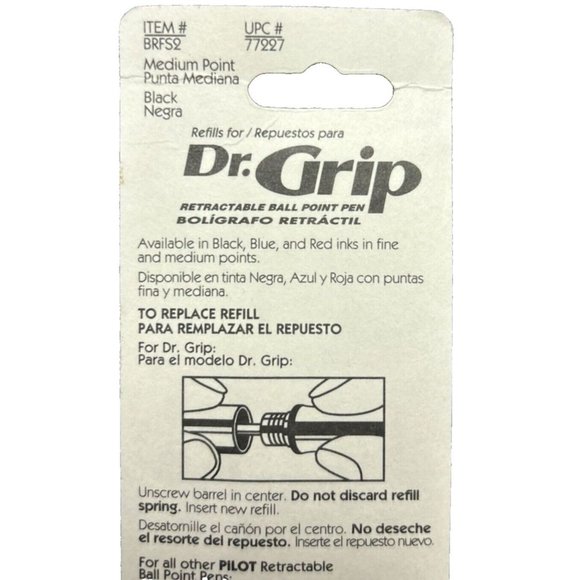 Pilot Refills Dr Grip Med Black 2Pack 77227 Fits Any Pilot Retractable Ballpoint - Picture 5 of 6
